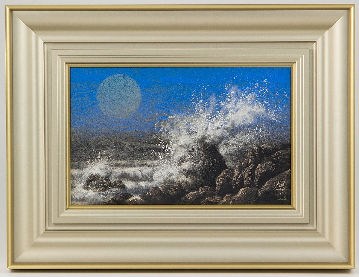 【1on1】真作 清水規 『月明』 日本画 彩色 4号 共シール 額装 大丸取扱 ／ 現代日本画壇巨匠 東京セントラル美術館日本画大賞展招待出品_画像2