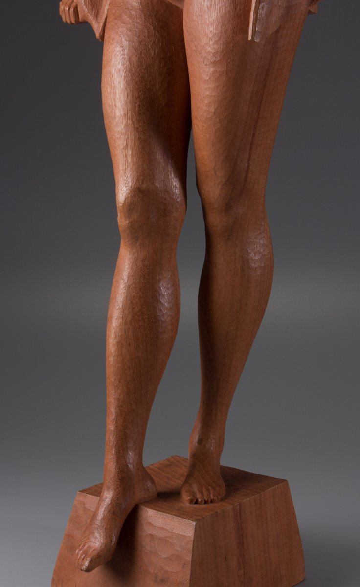 【1on1】真作 橋本堅太郎 作 木彫 『陽』 裸婦像 高88cm 共箱 ／ 日本が世界に誇る近代彫刻界の巨匠 文化功労者 希少作品_画像8