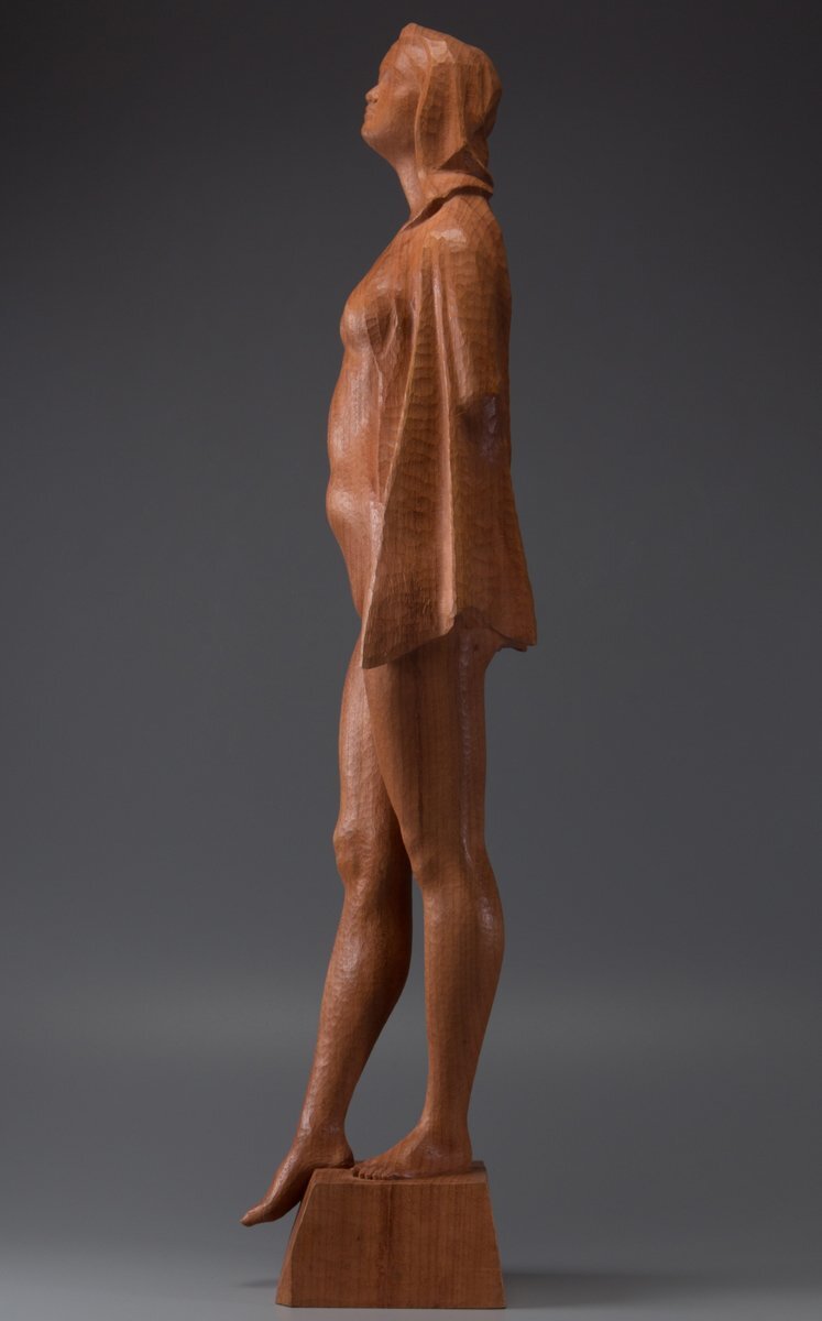 【1on1】真作 橋本堅太郎 作 木彫 『陽』 裸婦像 高88cm 共箱 ／ 日本が世界に誇る近代彫刻界の巨匠 文化功労者 希少作品_画像3