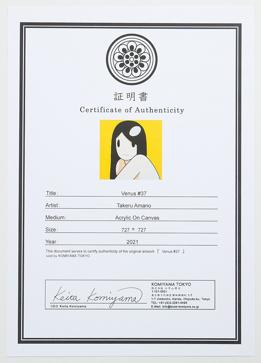 【1on1】真作 天野タケル 『Venus #37』 原画 アクリル キャンバス 20号 2021年 証明書付 アクリルBOX額／父:天野喜孝 現代アート 希少作品_画像10