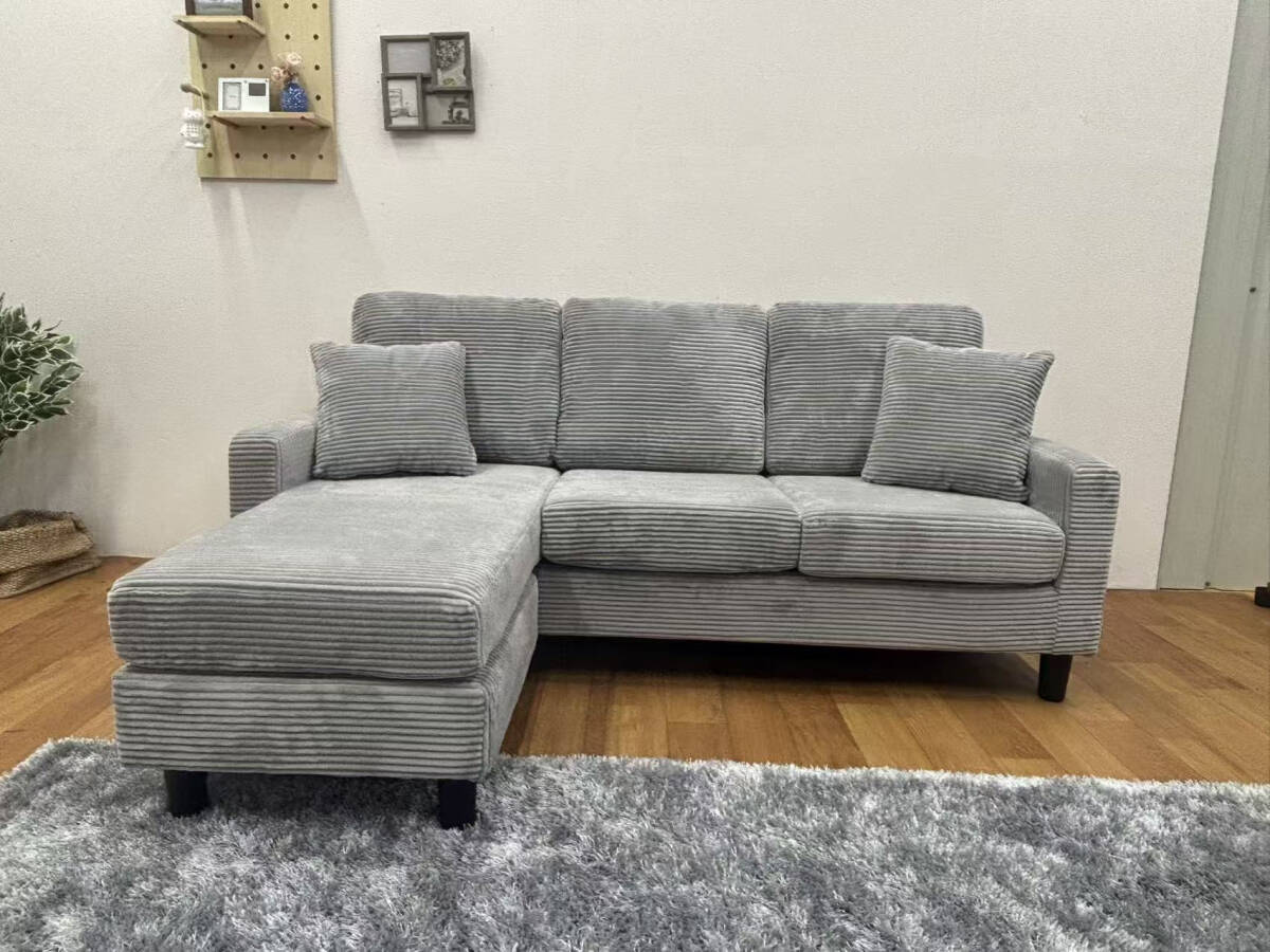  модный Северная Европа диван-кушетка,3 местный . диван, L знак диван подставка для ног имеется 2007#GY