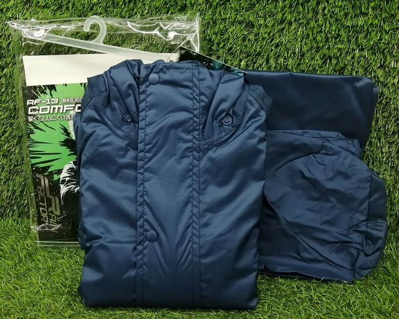 未使用品 おたふく手袋 レインファクトリー コンフォートタイプ ネイビー LLサイズ レインコート RF-13 【4】_画像1