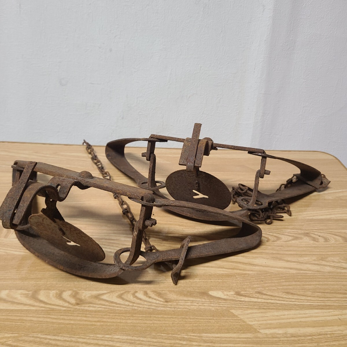 鉄製 動物 罠 2点 まとめて / 古道具 古民具 捕獲器 狩猟 罠猟 アンティーク_画像2