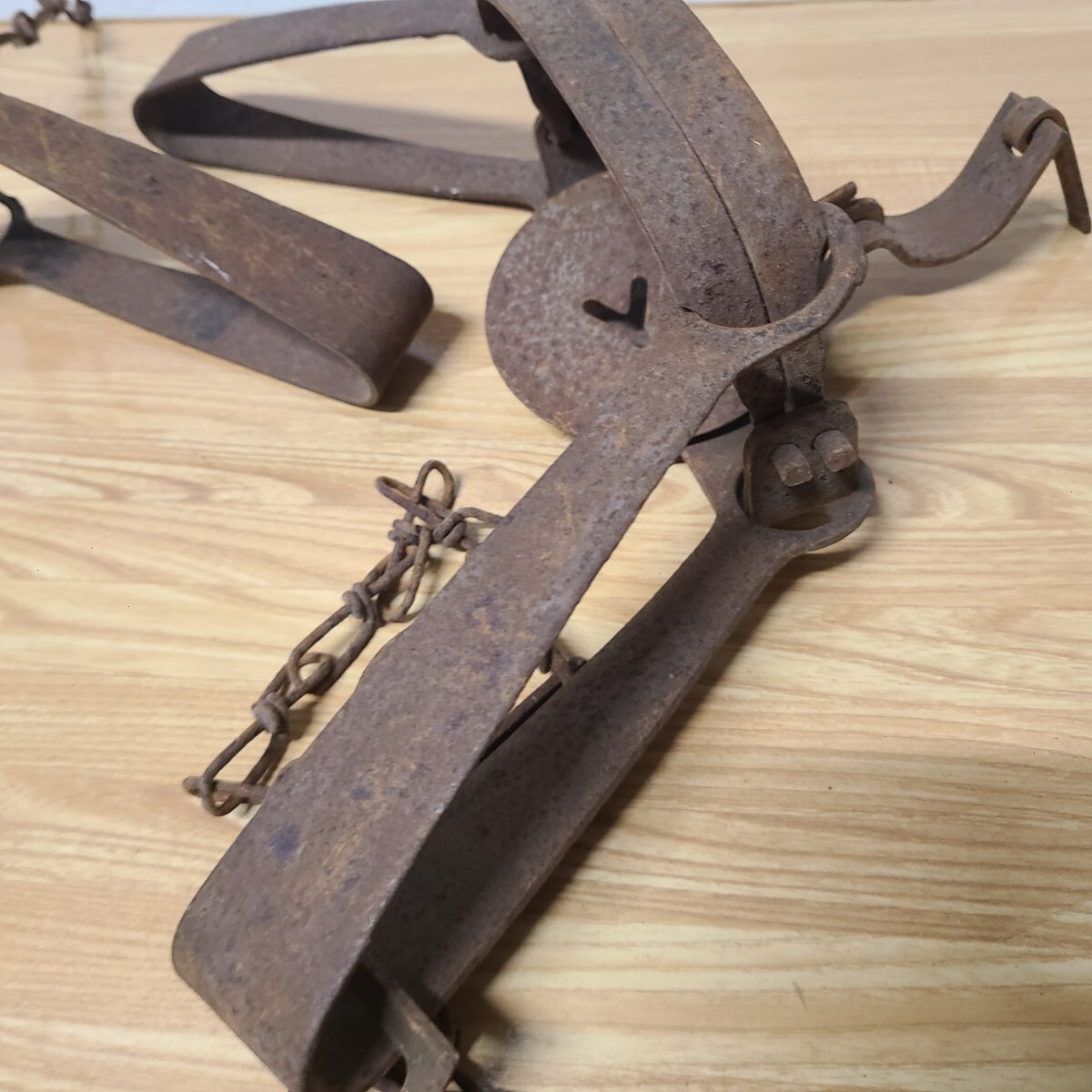 鉄製 動物 罠 2点 まとめて / 古道具 古民具 捕獲器 狩猟 罠猟 アンティーク_画像4