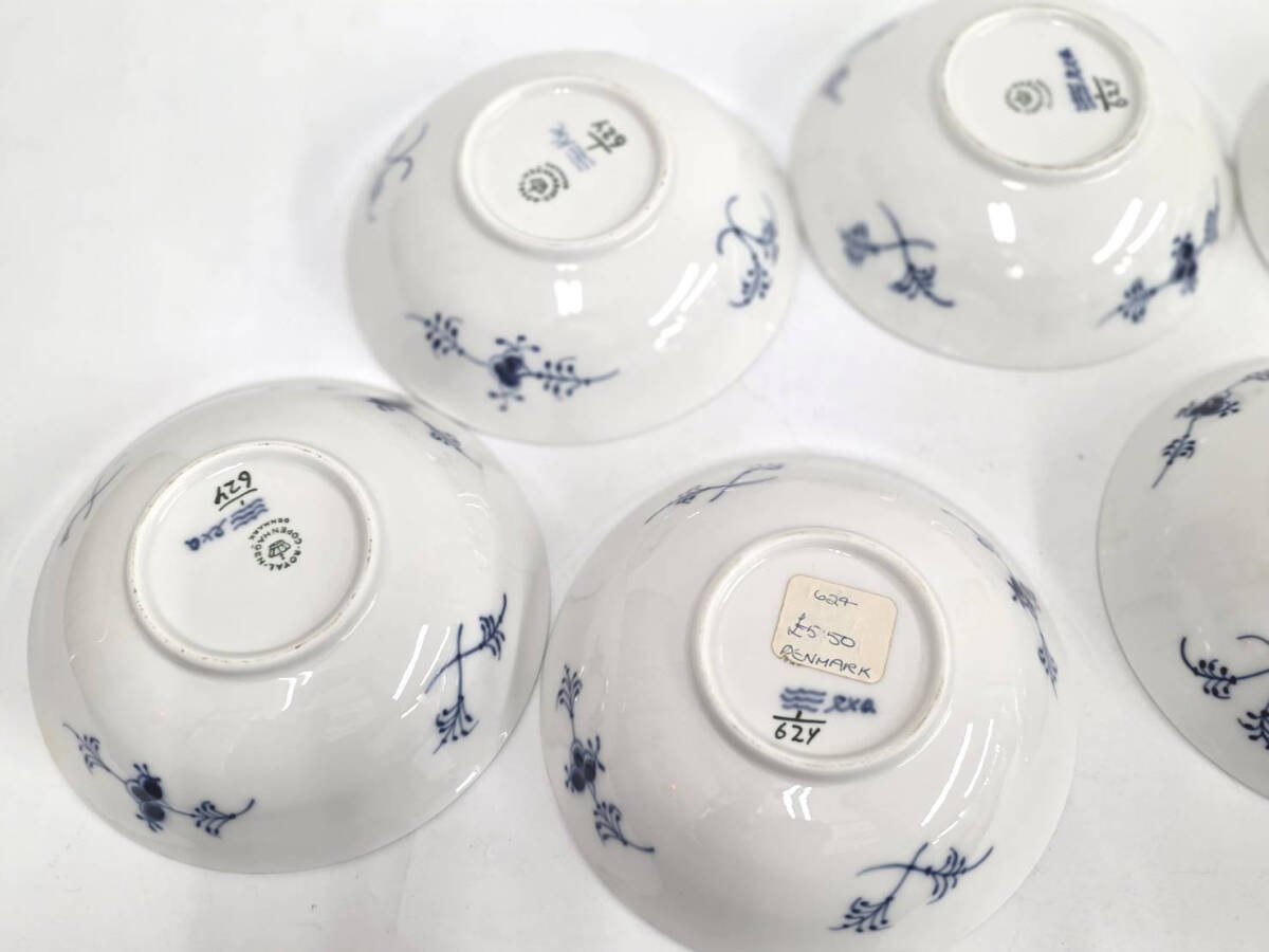 Y H R71114 ROYAL COPENHAGEN ロイヤルコペンハーゲン ブルーフルーテッド ハーフレース ボウル 6点セット_画像7