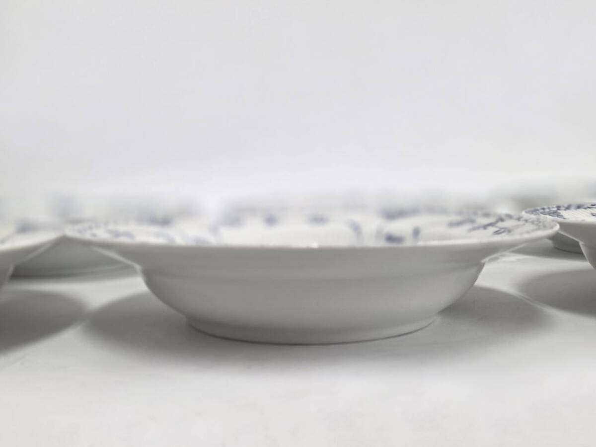 Y H R71112 ROYAL COPENHAGEN ロイヤルコペンハーゲン ブルーフルーテッド ハーフレース プレート スープ皿 深皿 6枚セット_画像4