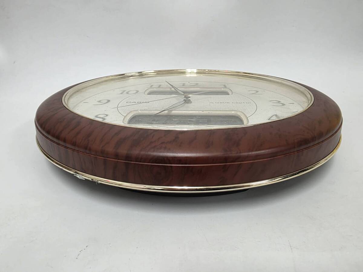 AKI R71114 CASIO カシオ 電波時計 掛け時計 wave ceptor ITM-730NJ 茶木目調 日付/温度/湿度/野鳥のさえずり時報_画像2