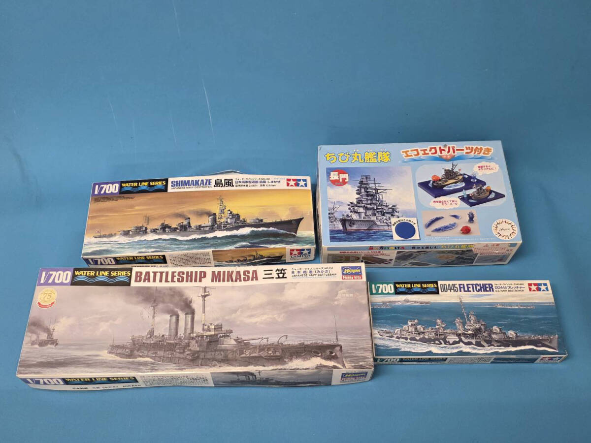AK H R71119 未組立 プラモデル まとめて4点 ハセガワ 1/700 日本海軍 戦艦 三笠・タミヤ 1/700 日本海軍逐艦 島風・タミヤ 1/700 他 _画像1