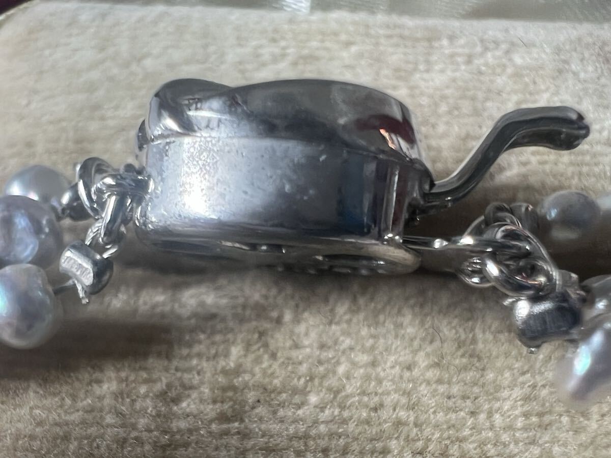 ☆SILVER刻印　バロックパール3連 ネックレス_画像6