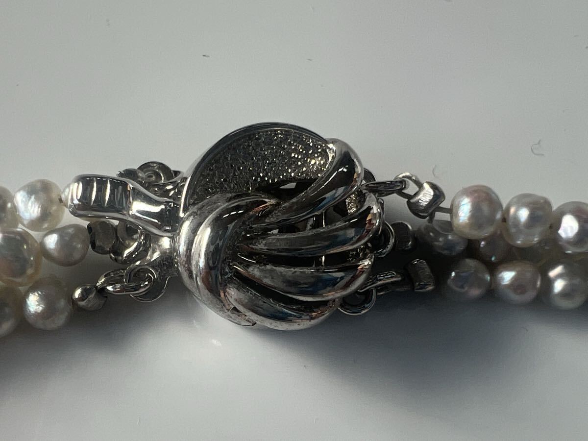 ☆SILVER刻印　バロックパール3連 ネックレス_画像7