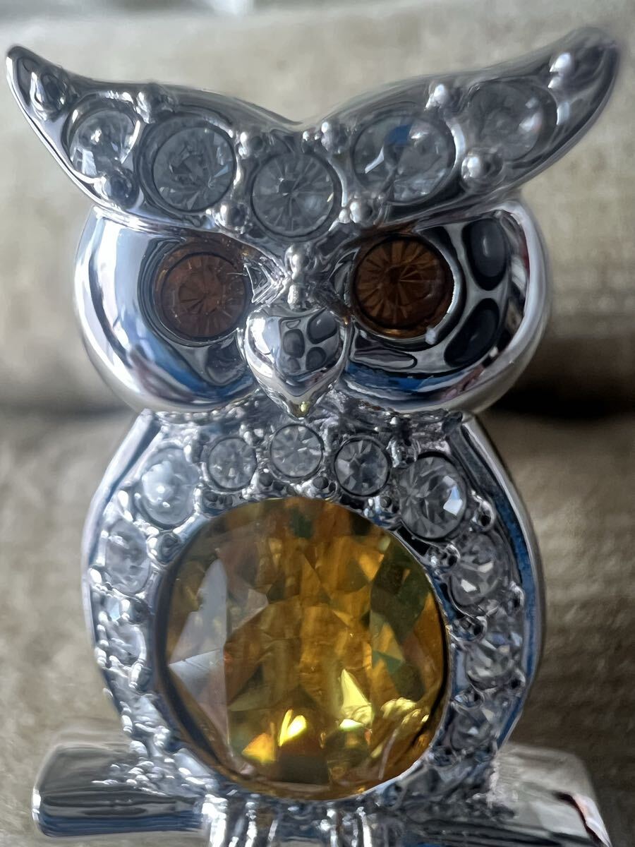 ☆スワロフスキー マーク刻印　フクロウピンブローチ_画像2