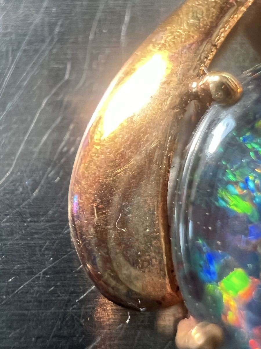 ☆750刻印　アンティークカラーストーン　ペンダントトップ _画像3