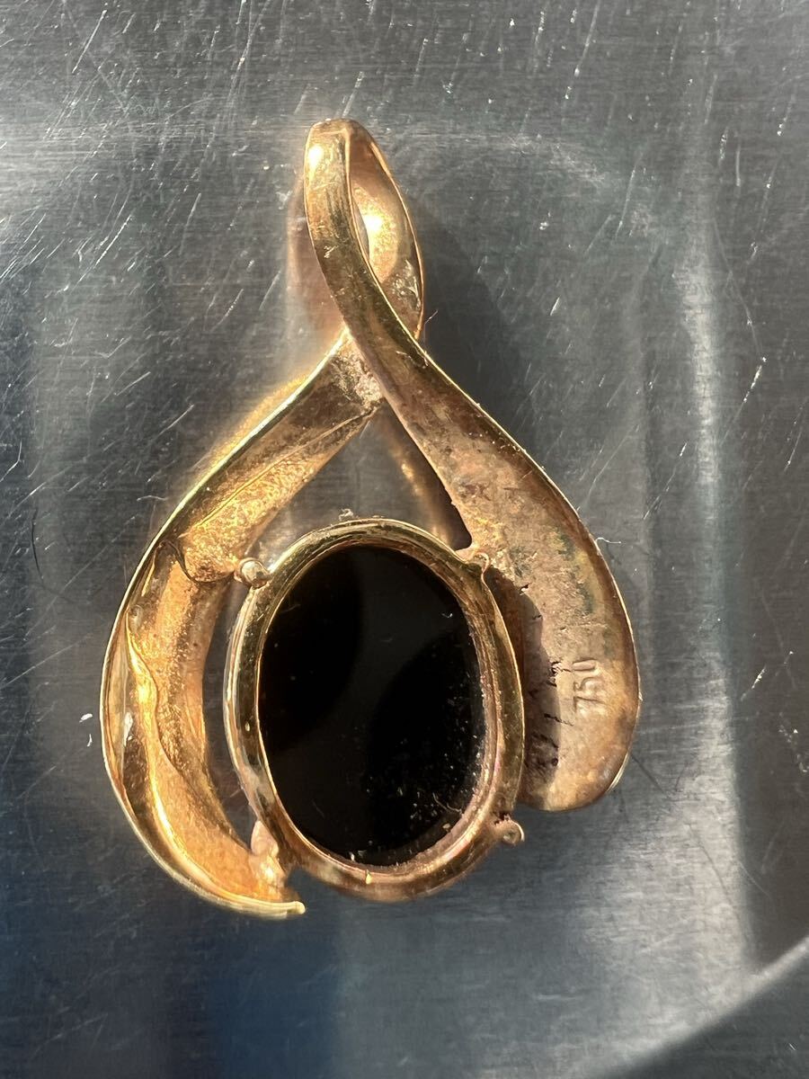 ☆750刻印　アンティークカラーストーン　ペンダントトップ _画像7