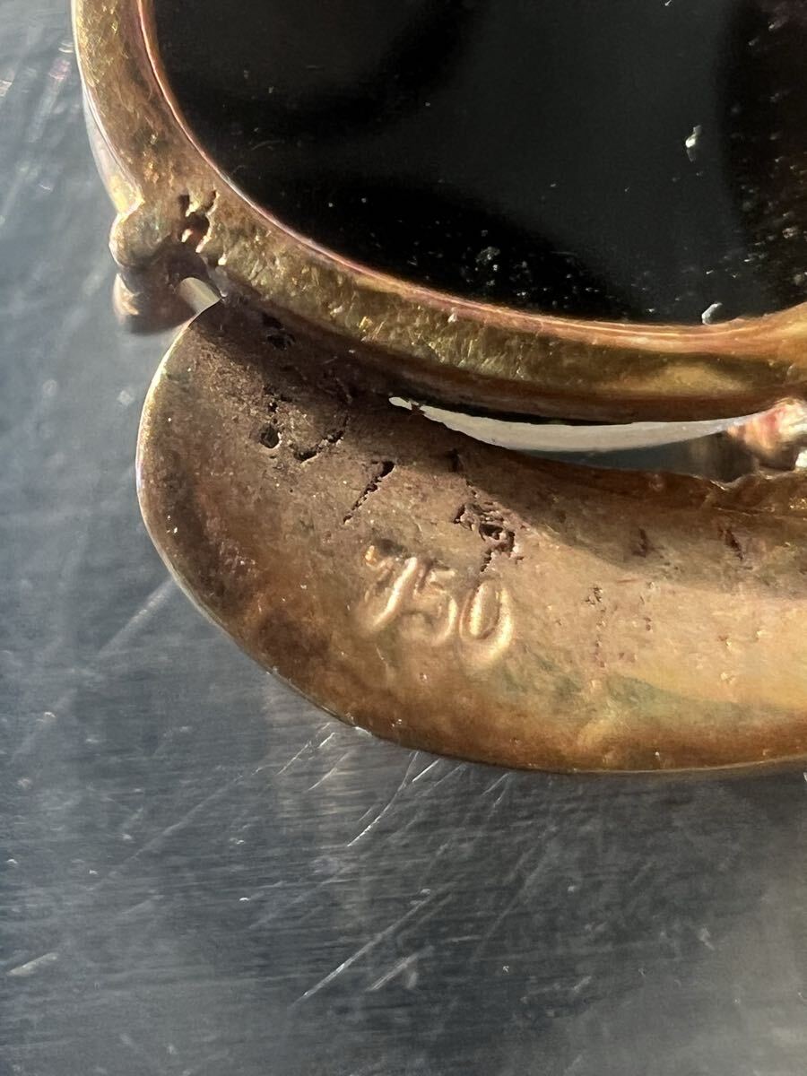 ☆750刻印　アンティークカラーストーン　ペンダントトップ _画像8