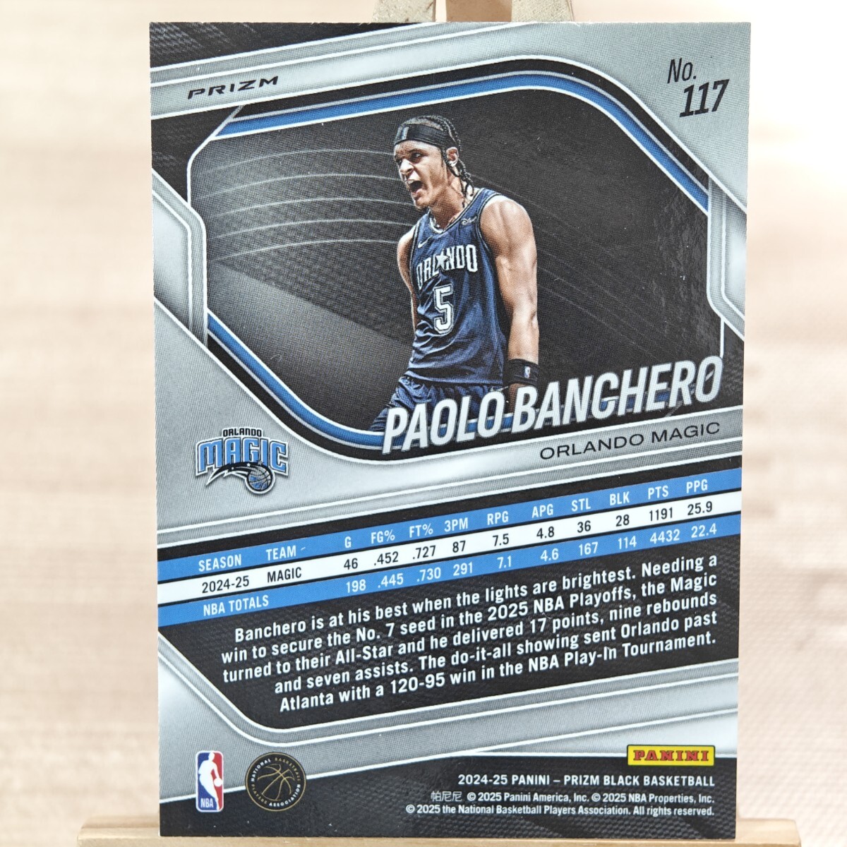  Pao ro* van kero2024-25 Panini Prizm Black Silver Prizm Paolo Bancheroo- Land * Magic 