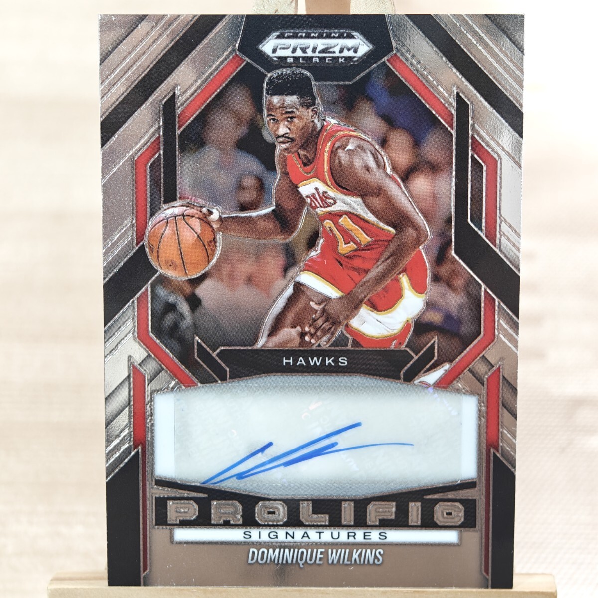 do Mini k* Will gold s2024-25 Panini Prizm Black Dominique Wilkins Auto автограф автограф карта a тигр nta* Hawk s