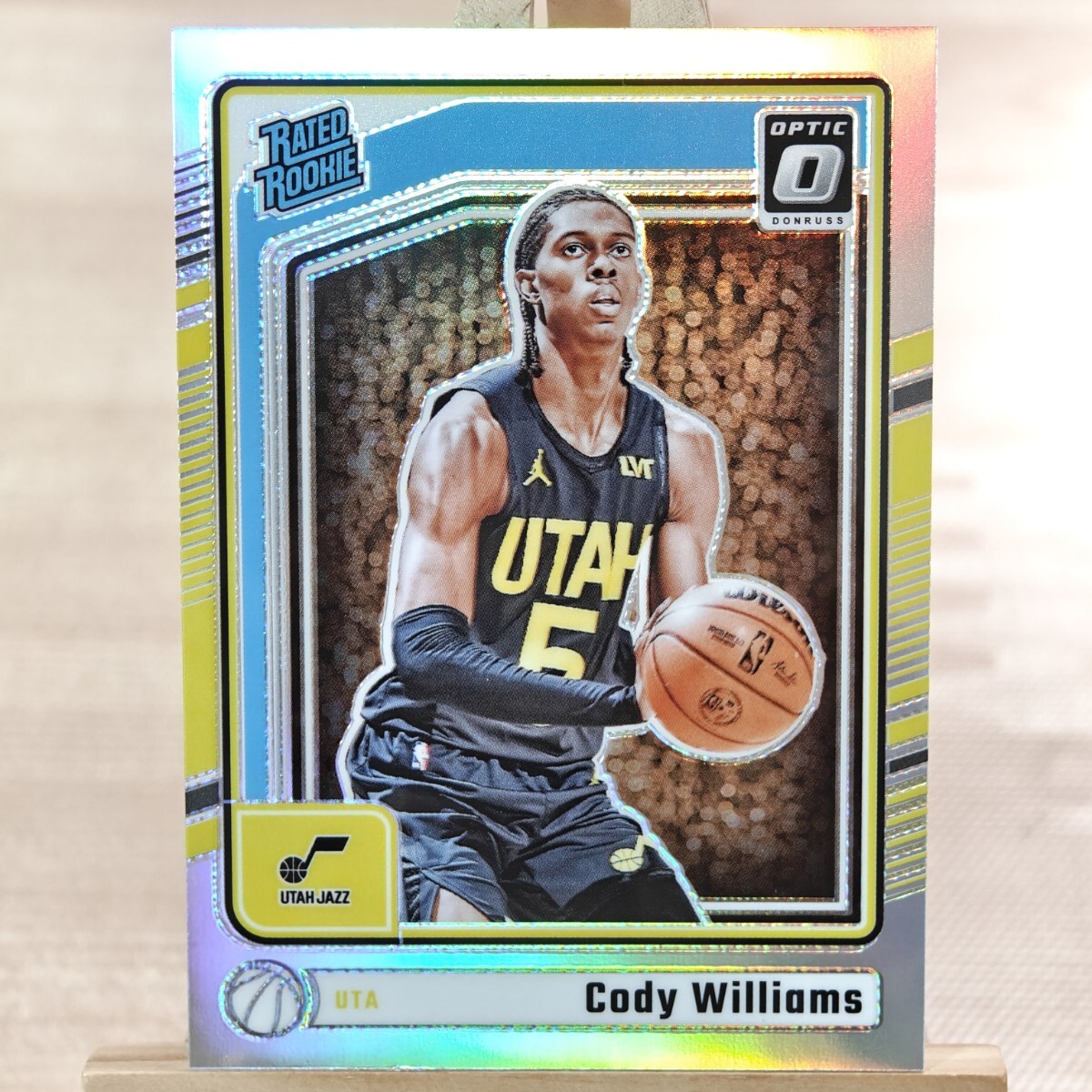 コディ・ウィリアムズ 2024-25 Panini Donruss Optic Silver Prizm Cody Williams RC ユタ・ジャズ_画像1