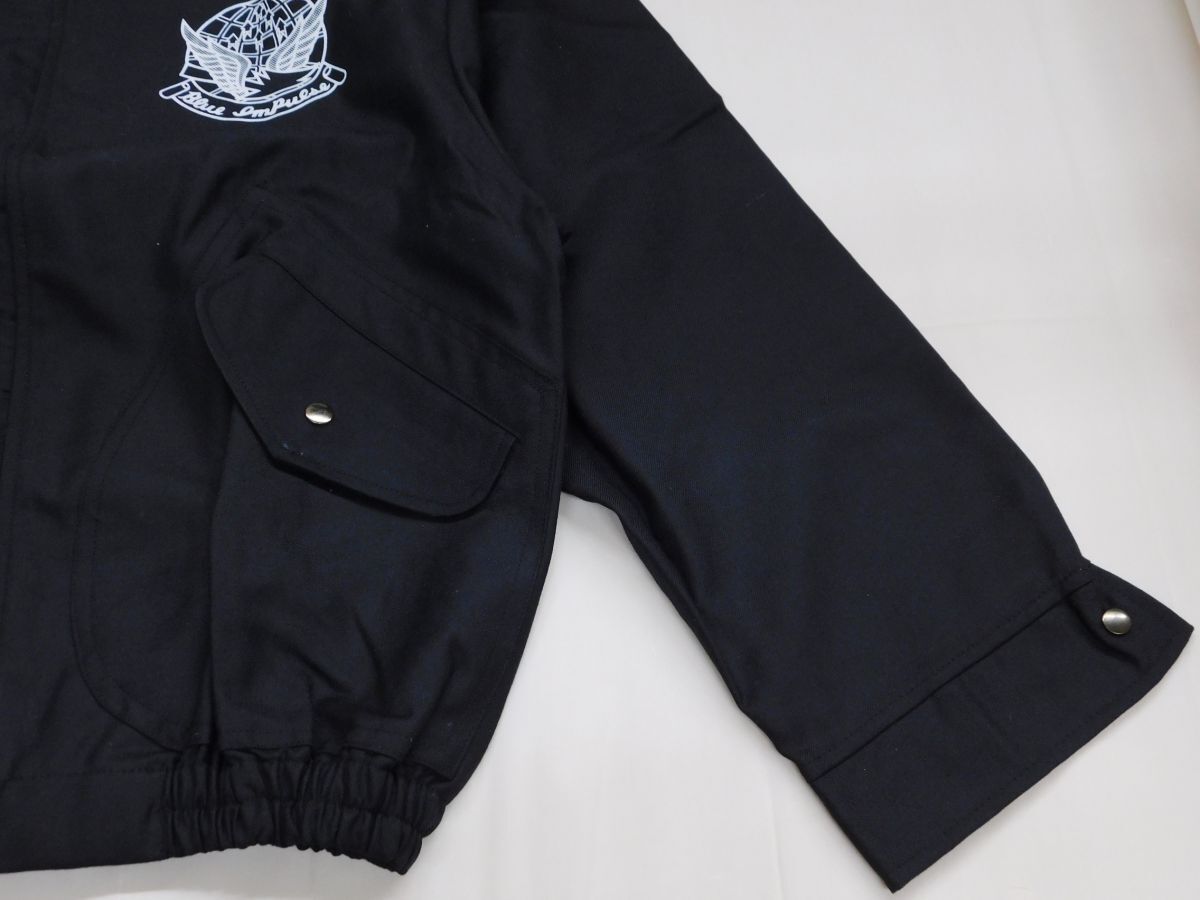 T208* авиация собственный .. голубой Impulse "куртка пилота" свободный размер оттенок черного милитари блузон не использовался товар * стоимость доставки 780 иен ~