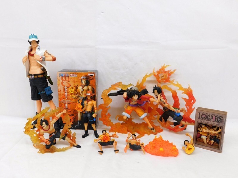 K305★ONE PIECE フィギュア まとめ売り ワンピース ポートガス・D・エース モンキー・D・ルフィ パーツ欠品あり★送料880円〜_画像1