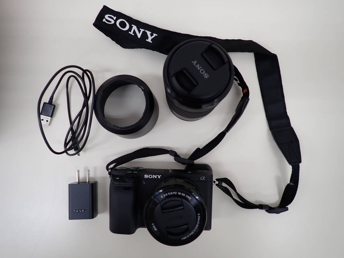 8236*SONY α6400 ILCE-6400Y двойной zoom линзы комплект SELP1650 16-50mm SEL55210 55-210mm беззеркальный однообъективный камера б/у хороший 