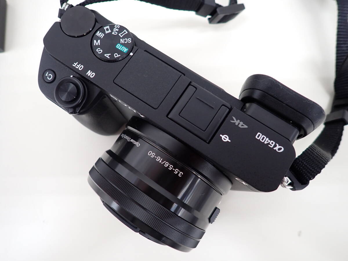 8236*SONY α6400 ILCE-6400Y двойной zoom линзы комплект SELP1650 16-50mm SEL55210 55-210mm беззеркальный однообъективный камера б/у хороший 