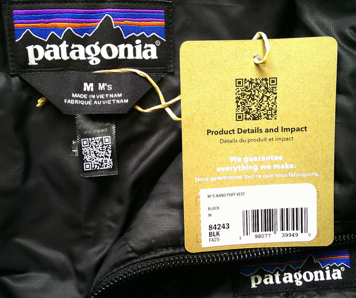 パタゴニア　メンズ・ナノ・パフ・ベスト　ＢＬＫ（Ｍ）_画像5