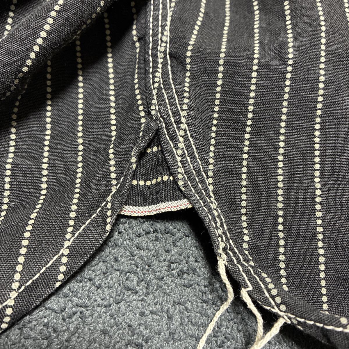 【美品】JOE McCOY 643X ジョーマッコイ 8HOUR UNION 長袖ワークシャツ ウォバッシュストライプ ブラック サイズ16 リアルマッコイズ_画像8