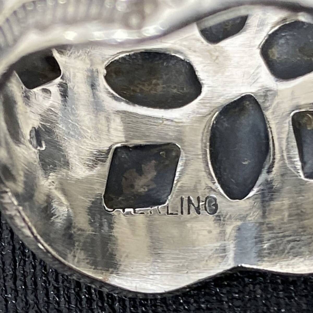 NAVAJO ナバホ Sunshine Reeves サンシャインリーブス シルバー925 ネイティブ アロー スタンプワーク デザイン リング 指輪 バングル 24号_画像9