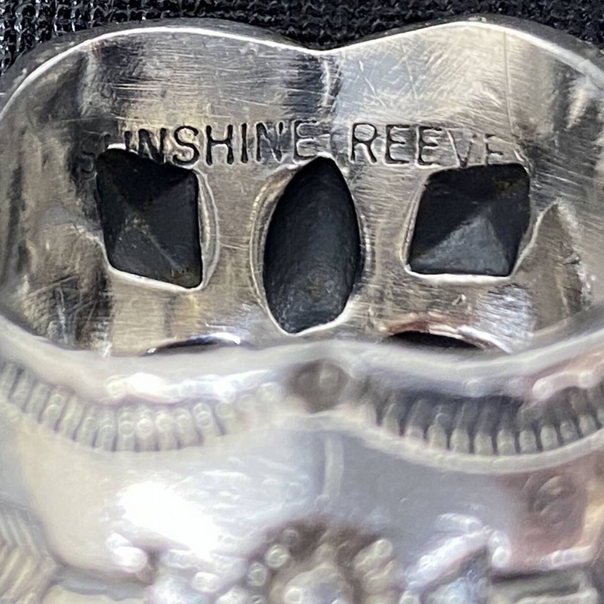 NAVAJO ナバホ Sunshine Reeves サンシャインリーブス シルバー925 ネイティブ アロー スタンプワーク デザイン リング 指輪 バングル 24号_画像8