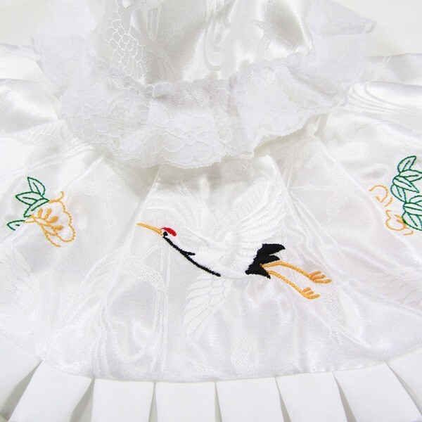 男の子 女の子 兼用 お宮参りフード２点セット刺繍入り 白 hudx01（送料込み）_画像3