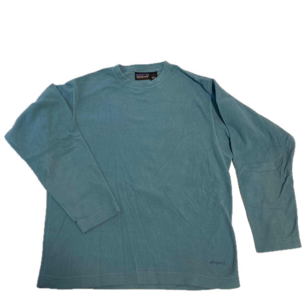 パタゴニア アメリカ製 made in USA フリース カットソー ターコイズブルー_画像1