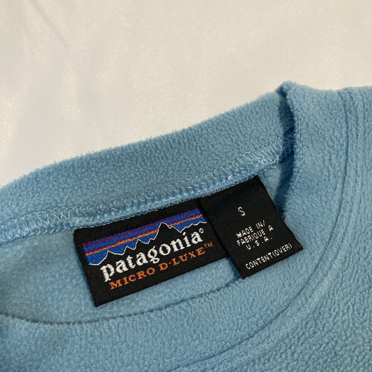 パタゴニア アメリカ製 made in USA フリース カットソー ターコイズブルー_画像2