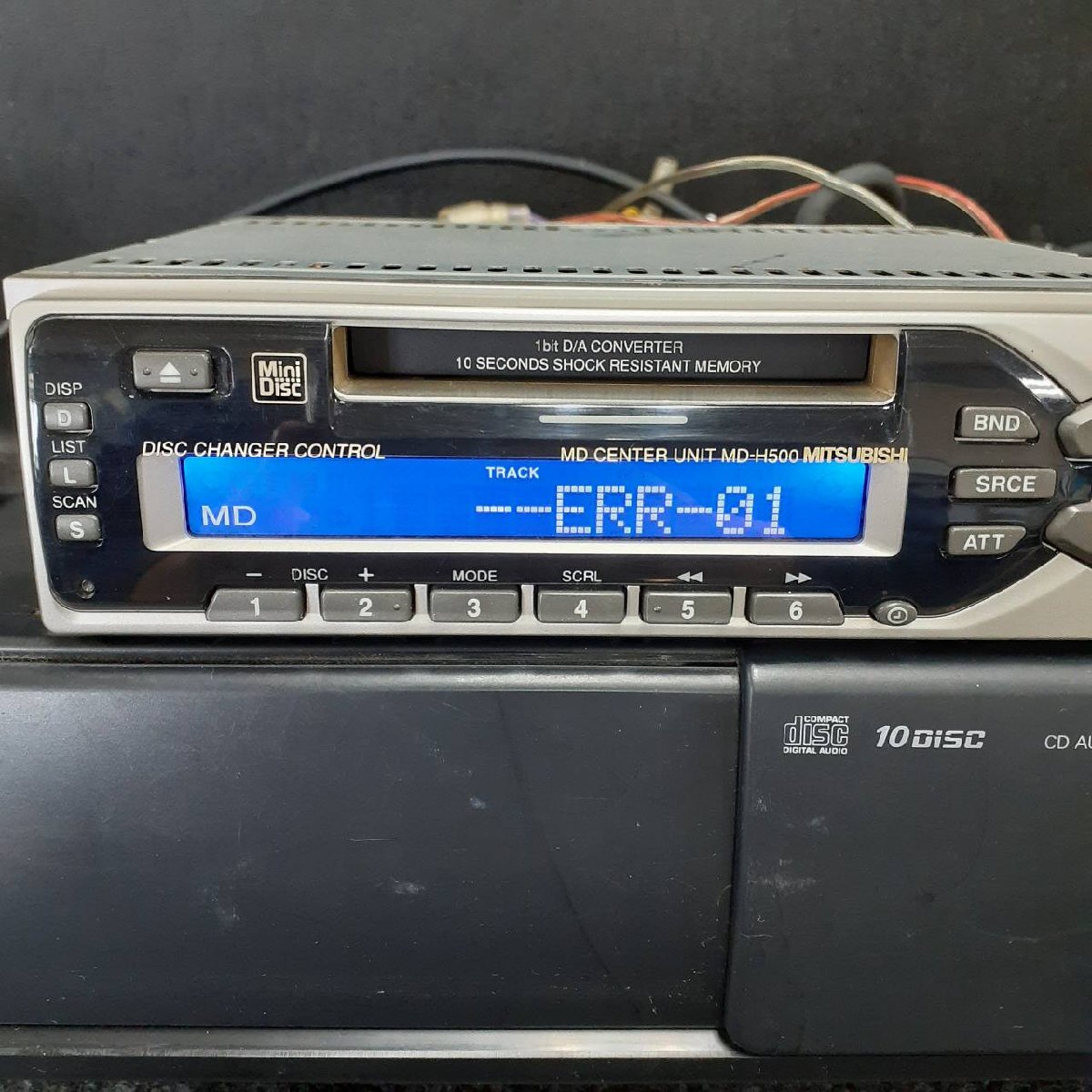 三菱 純正 オプション? MD-H500 1DIN MDプレーヤー 10連奏 CDチェンジャー b1159-gyr100_画像2