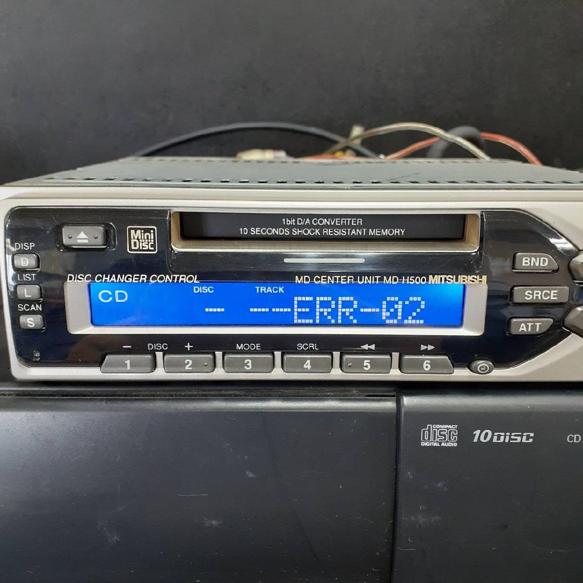 三菱 純正 オプション? MD-H500 1DIN MDプレーヤー 10連奏 CDチェンジャー b1159-gyr100_画像3