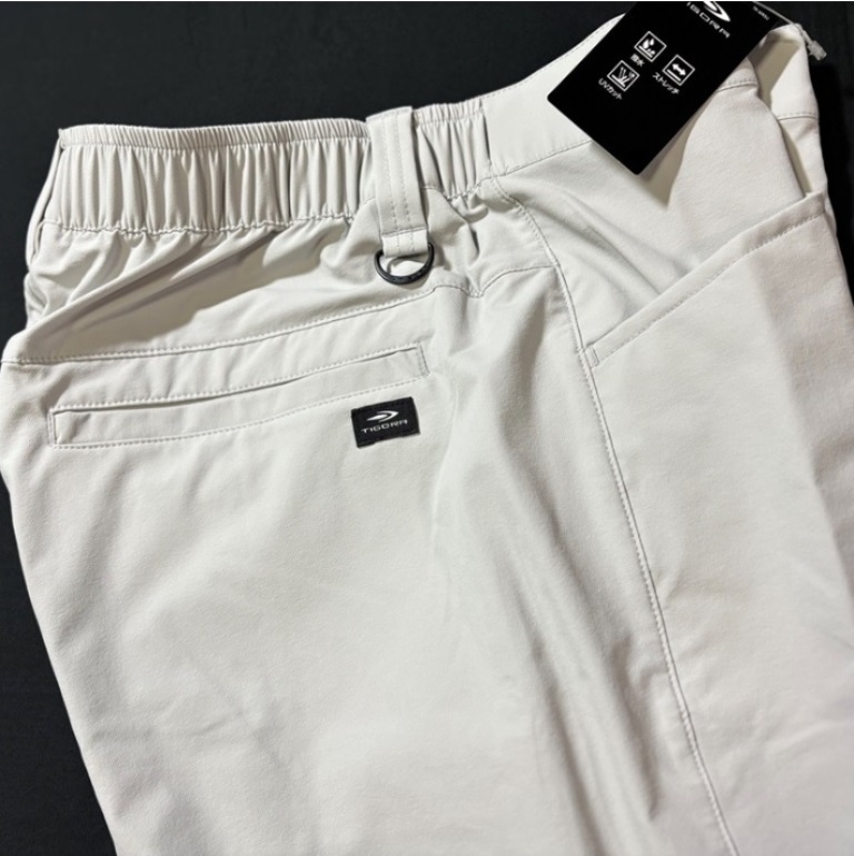 【新品】XLウエスト92cm/グレー★TIGORA GOLF（ティゴラ ゴルフ）撥水 ストレッチ クロップド テーパードパンツ★ウエスト後部ゴム仕様_画像1