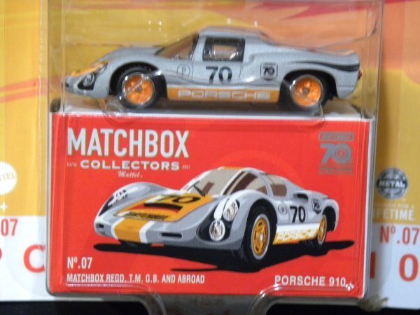即決☆☆PORSCHE 910 ポルシェ 910 マッチボックス　コレクターズ MB MACHBOX 70TH_画像1