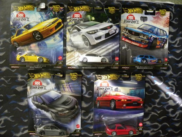即決 ☆☆５個セット ローニンラン スカイライン GTR R32 / CIVIC TYPE R / RX-3 ワゴン / ランエボ　Ⅳ / スープラ　マッド　マイク_画像1