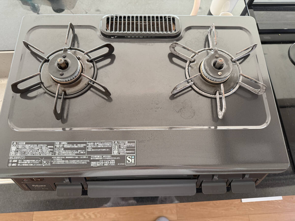 都市ガス Palomaパロマ ガスコンロ テーブル IC-S87K-L 左強火力コンロ2022年製_画像2