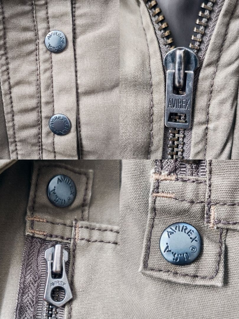 【希少 高級◎】AVIREX アヴィレックス フライトジャケット コート MA-1ミリタリー 2XL XXL 背面ロゴ デカロゴ ファー 大きめ ゆったり_画像10