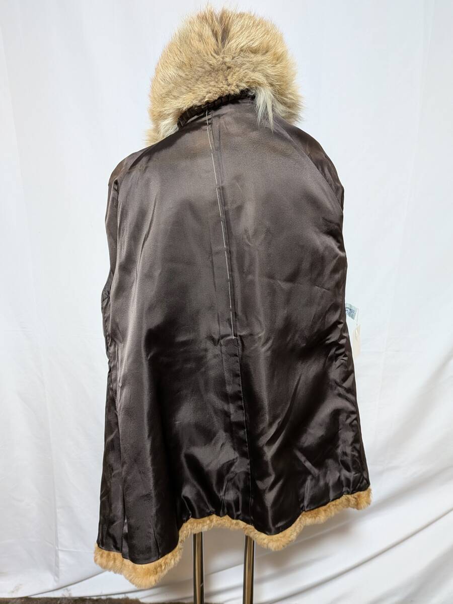 【11K-25】◆リアルファー＆ゴールデンフォックス襟◆ハーフ丈◆高級毛皮コート_画像8