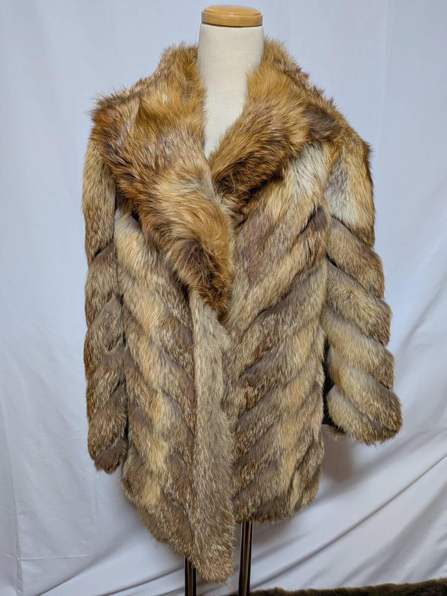 【11K-70】◆レッドフォックス◆ハーフ丈◆高級毛皮コート_画像1