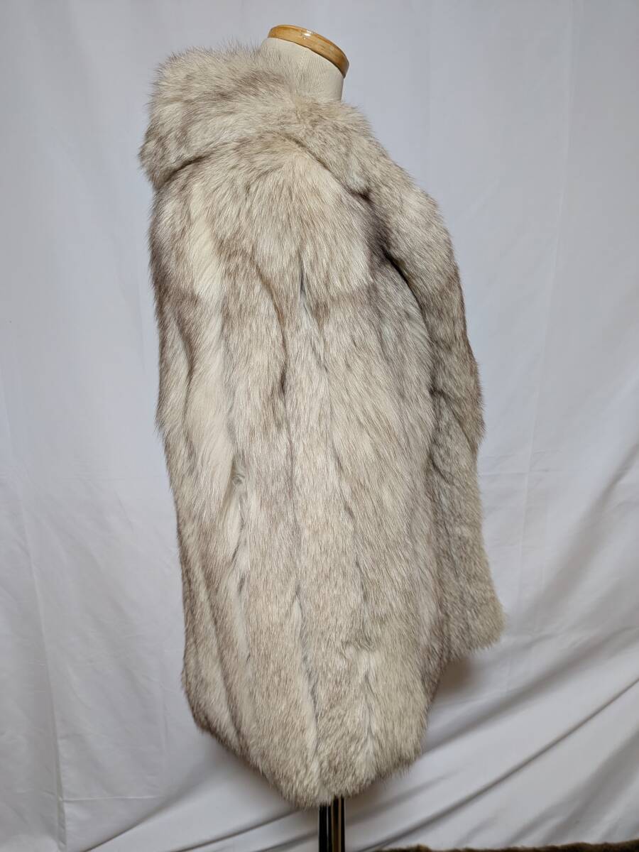 【11K-85】【最高級 SAGA FOX】ブルーフォックス リアルファーコート★マルイ取扱い_画像3