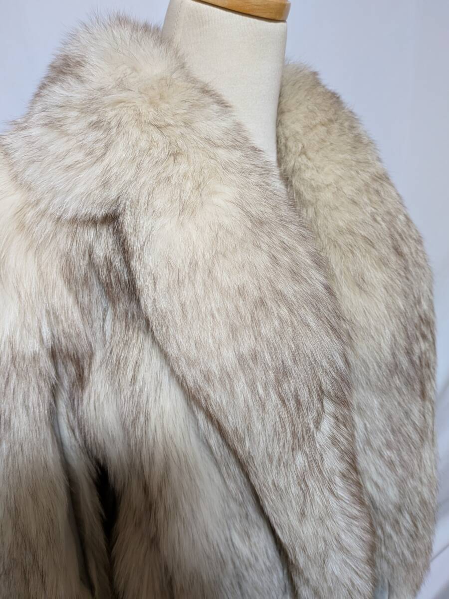 【11K-85】【最高級 SAGA FOX】ブルーフォックス リアルファーコート★マルイ取扱い_画像6