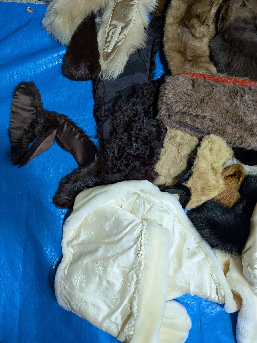 【No-27】■1円~売り切り■毛皮の卸売り■フリマ出品■リアルファー■マフラー・ショール(材料用含)等小物■複数点セット_画像4