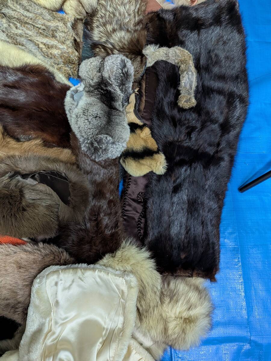 【No-27】■1円~売り切り■毛皮の卸売り■フリマ出品■リアルファー■マフラー・ショール(材料用含)等小物■複数点セット_画像6