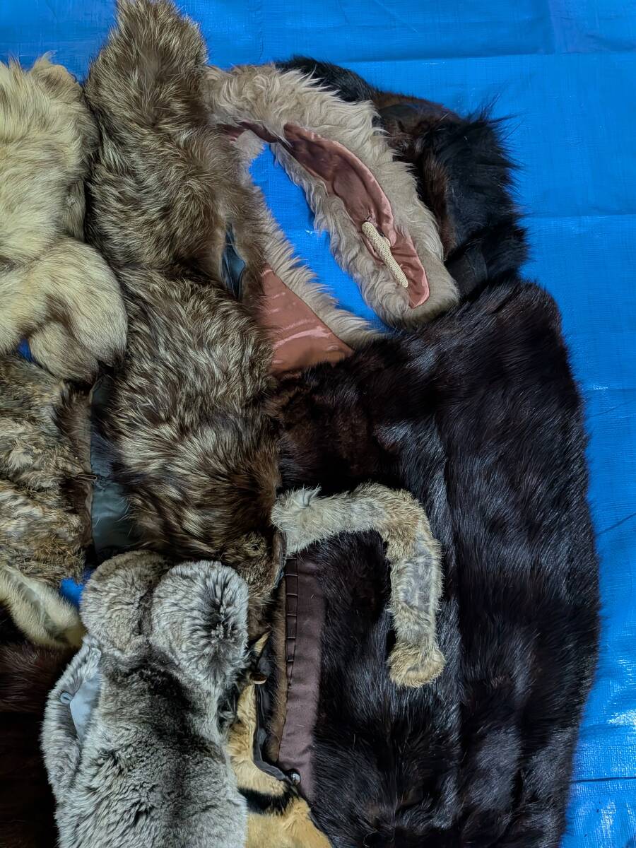 【No-27】■1円~売り切り■毛皮の卸売り■フリマ出品■リアルファー■マフラー・ショール(材料用含)等小物■複数点セット_画像9