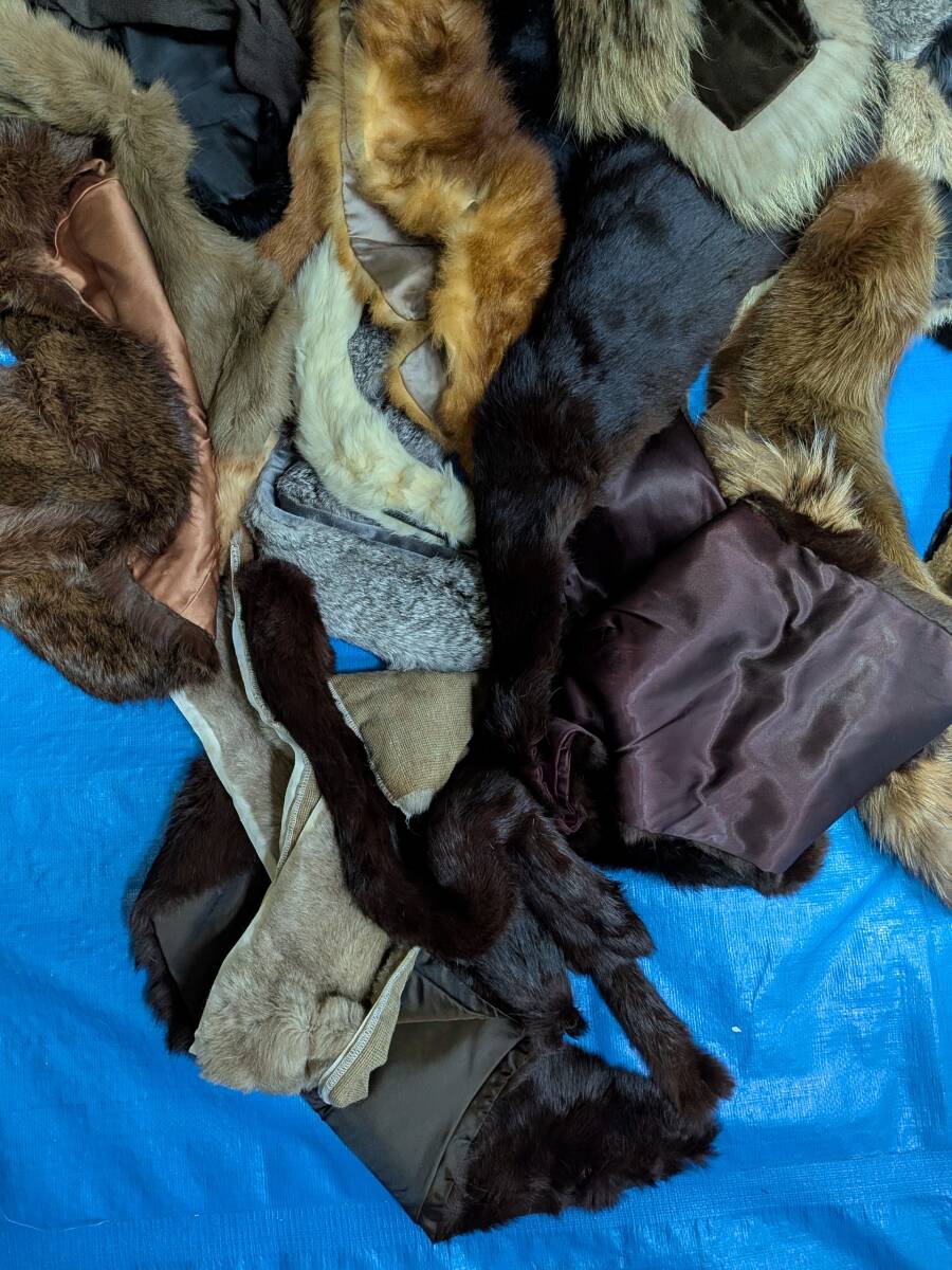 【No-29】■1円~売り切り■毛皮の卸売り■フリマ出品■リアルファー■マフラー・ショール(材料用含)等小物■複数点セット_画像4