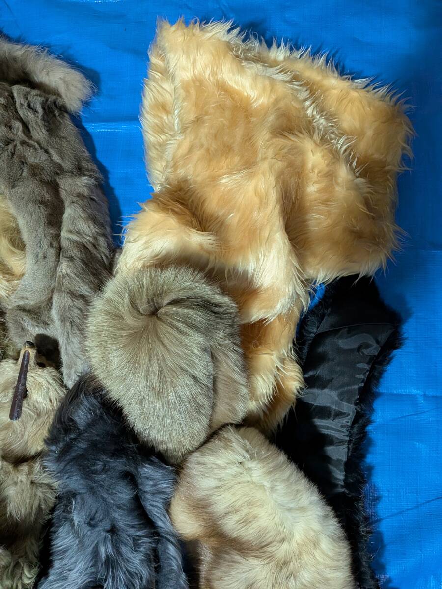 【No-29】■1円~売り切り■毛皮の卸売り■フリマ出品■リアルファー■マフラー・ショール(材料用含)等小物■複数点セット_画像8