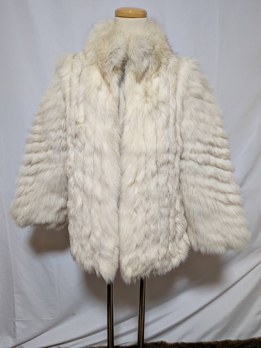 【11K-93】◆SAGA FOX◆ブルーフォックス◆リアルファーコート◆ボリューム袖◆エレガント_画像1