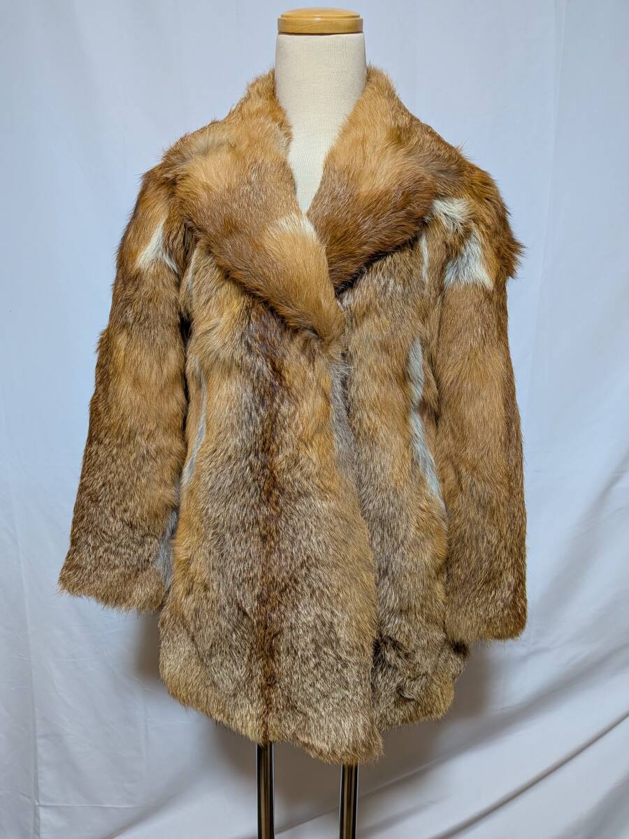 【11K-23】レッドフォックス◆リアルファーコート◆個性的なブラウンカラー_画像1